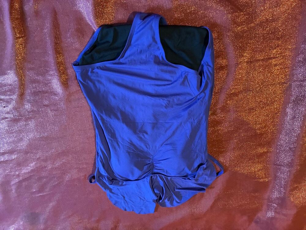 Laundry by Shelli Segal Womens One Piece Swimsuit Purple Built In Shorts Lined